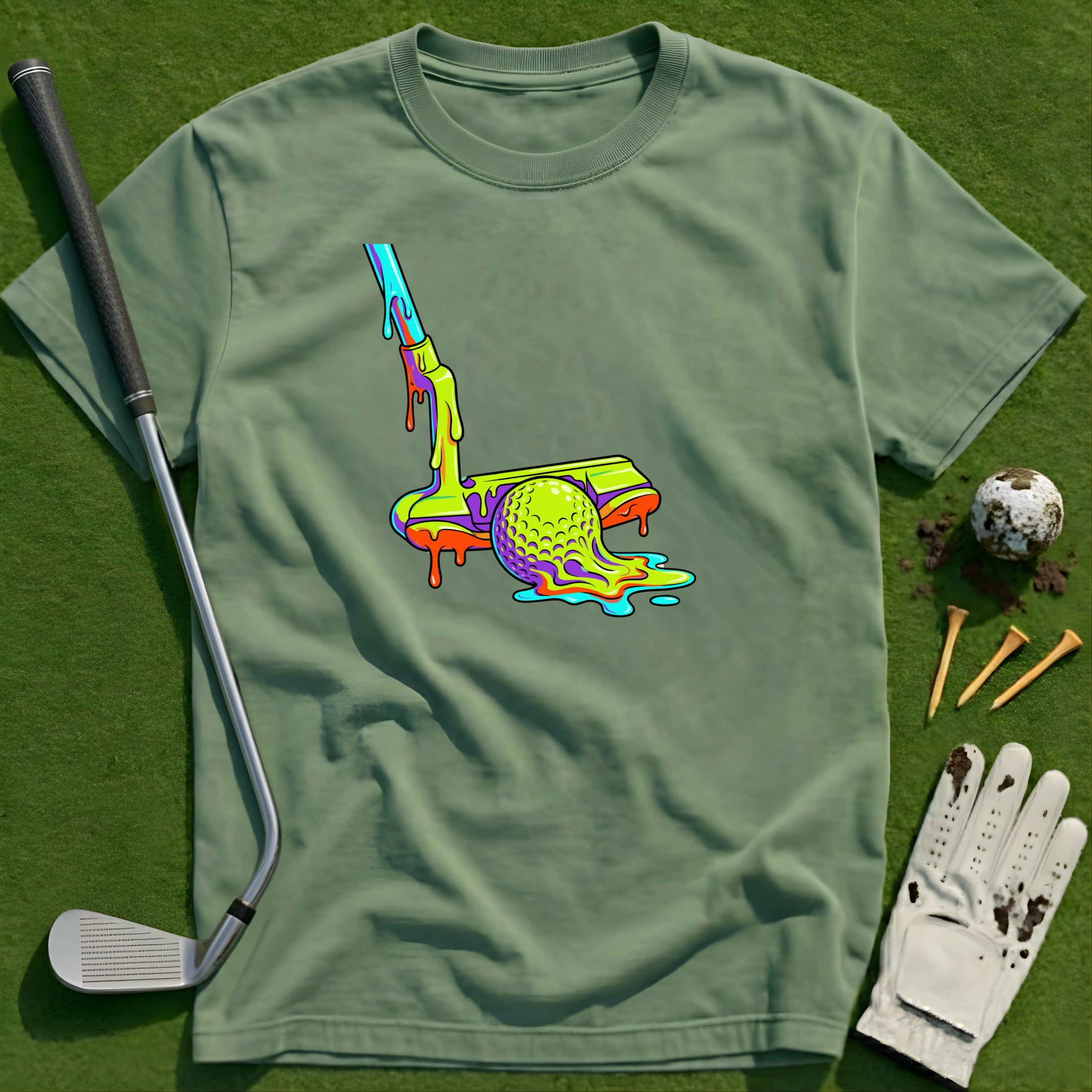 Neon Drip Golf T-Shirt
